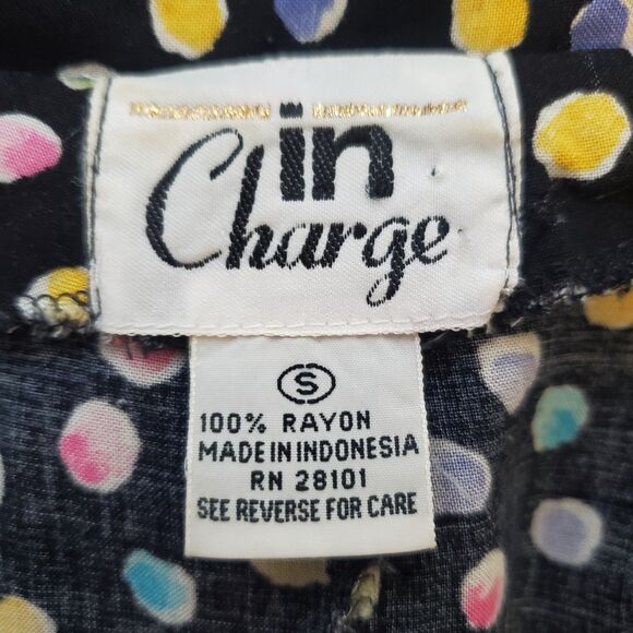 Vintage 80s In Charge Black Rainbow Polkadot Romper - Picture 10 of 11